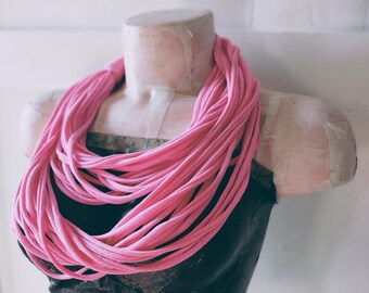 Light Pink Infinity Multi Strand T shirt Jersey Scarf