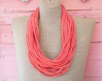 Coral Infinity Multi Strand T shirt Jersey Scarf