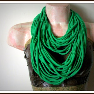 Green Infinity Multi Strand T shirt Jersey Scarf