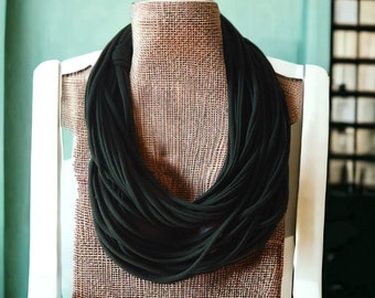 Dark Green Infinity Multi Strand T shirt Jersey Scarf