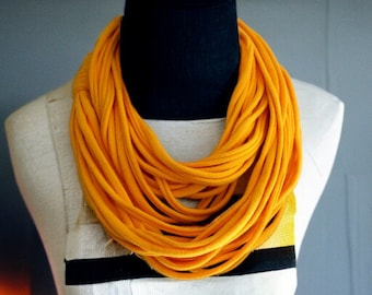 Gold Infinity Multi Strand T shirt Jersey Scarf