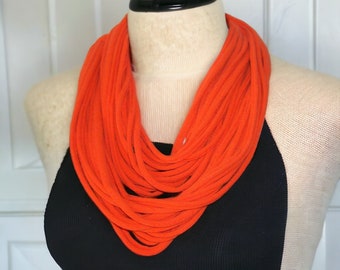 Pumpkin Orange Infinity Multi Strand T shirt Jersey Scarf