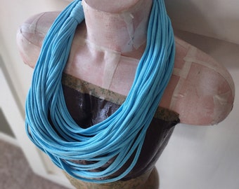 Light Blue Infinity Multi Strand T shirt Jersey Scarf