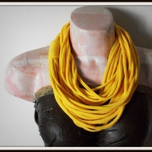 Yellow Infinity Multi Strand T shirt Jersey Scarf image 2