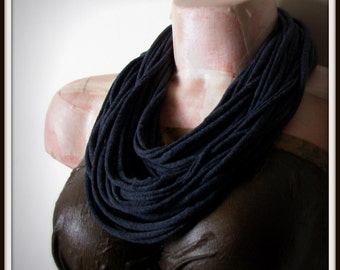 SALE Dark Gray Infinity Multi Strand T shirt Jersey Scarf