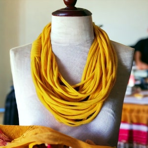 Yellow Infinity Multi Strand T shirt Jersey Scarf image 1