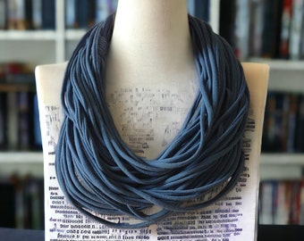 Slate Blue Infinity Multi Strand T shirt Jersey Scarf