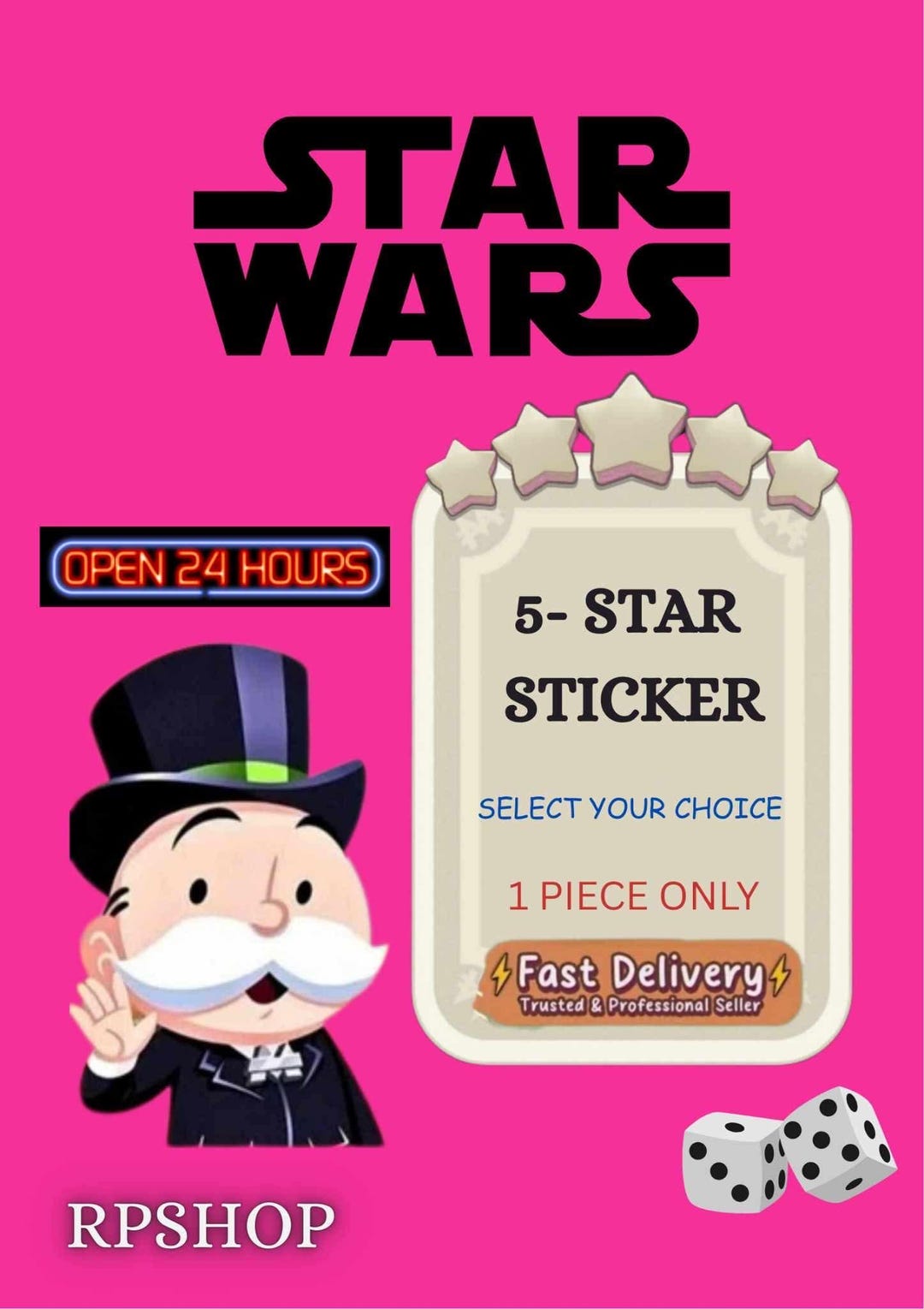 5 Star Sticker Mono Go ( Set 15-21 ) - Etsy