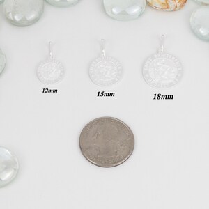 Italian Saint Christopher pendant, 925 sterling silver, saint coin necklace, Christian necklace, Catholic pendant, sterling silver religious jewelry, protection necklace, traveler's charm, Italian silver pendant, Saint Christopher medallion, Catholic