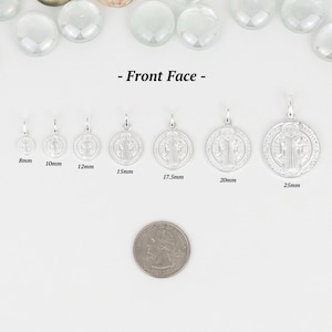 Silver Saint Benedict Pendant, Italian 925 Sterling Silver, Christian Necklace, Catholic Necklace, Saint Coin Pendant, Religious Jewelry, St. Benedict Medal, Faith Jewelry, Sterling Silver Pendant, Christian Gift, Protection Necklace, Catholic Medal.