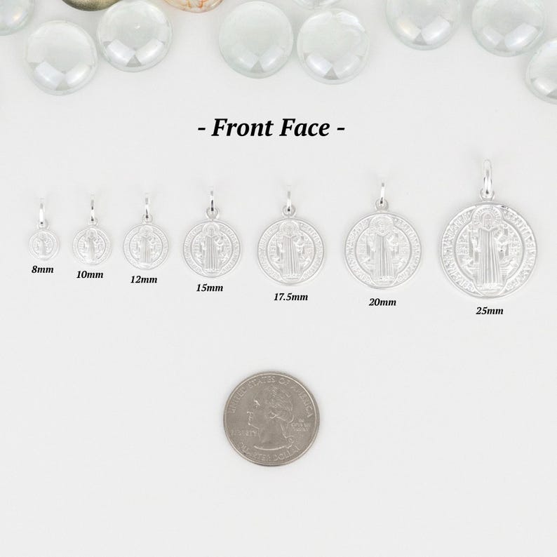 Silver Saint Benedict Pendant, Italian 925 Sterling Silver, Christian Necklace, Catholic Necklace, Saint Coin Pendant, Religious Jewelry, St. Benedict Medal, Faith Jewelry, Sterling Silver Pendant, Christian Gift, Protection Necklace, Catholic Medal.