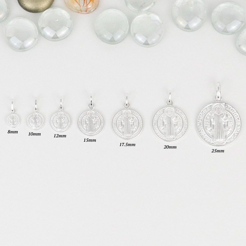 Silver Saint Benedict Pendant, Italian 925 Sterling Silver, Christian Necklace, Catholic Necklace, Saint Coin Pendant, Religious Jewelry, St. Benedict Medal, Faith Jewelry, Sterling Silver Pendant, Christian Gift, Protection Necklace, Catholic Medal.