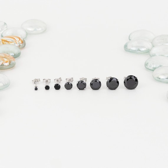 Men's Sterling Silver 925 Cubic zirconia 9mm Round*Earring*Unisex.Box,Discount