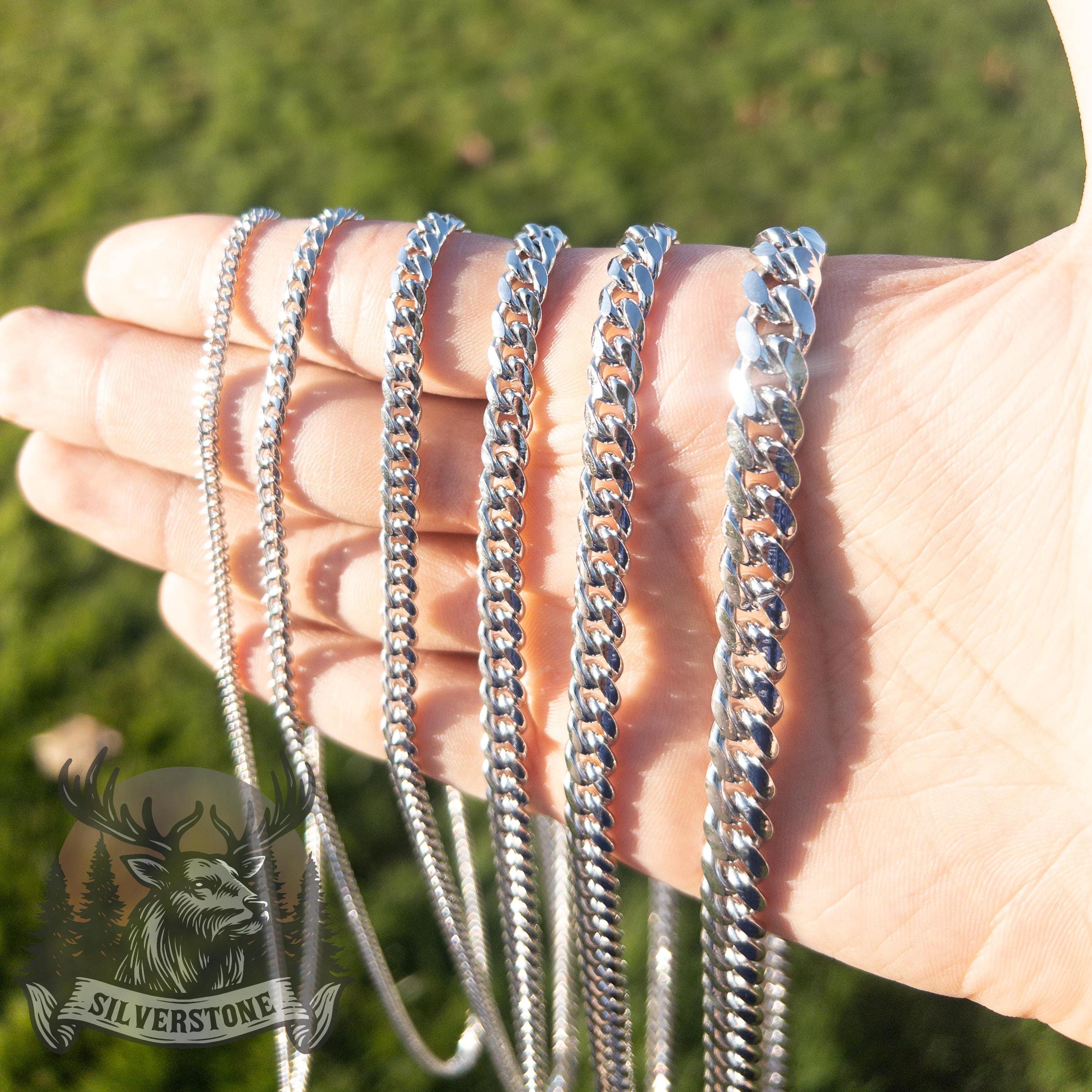 Collana CUBANA in argento 925‰ e zirconi