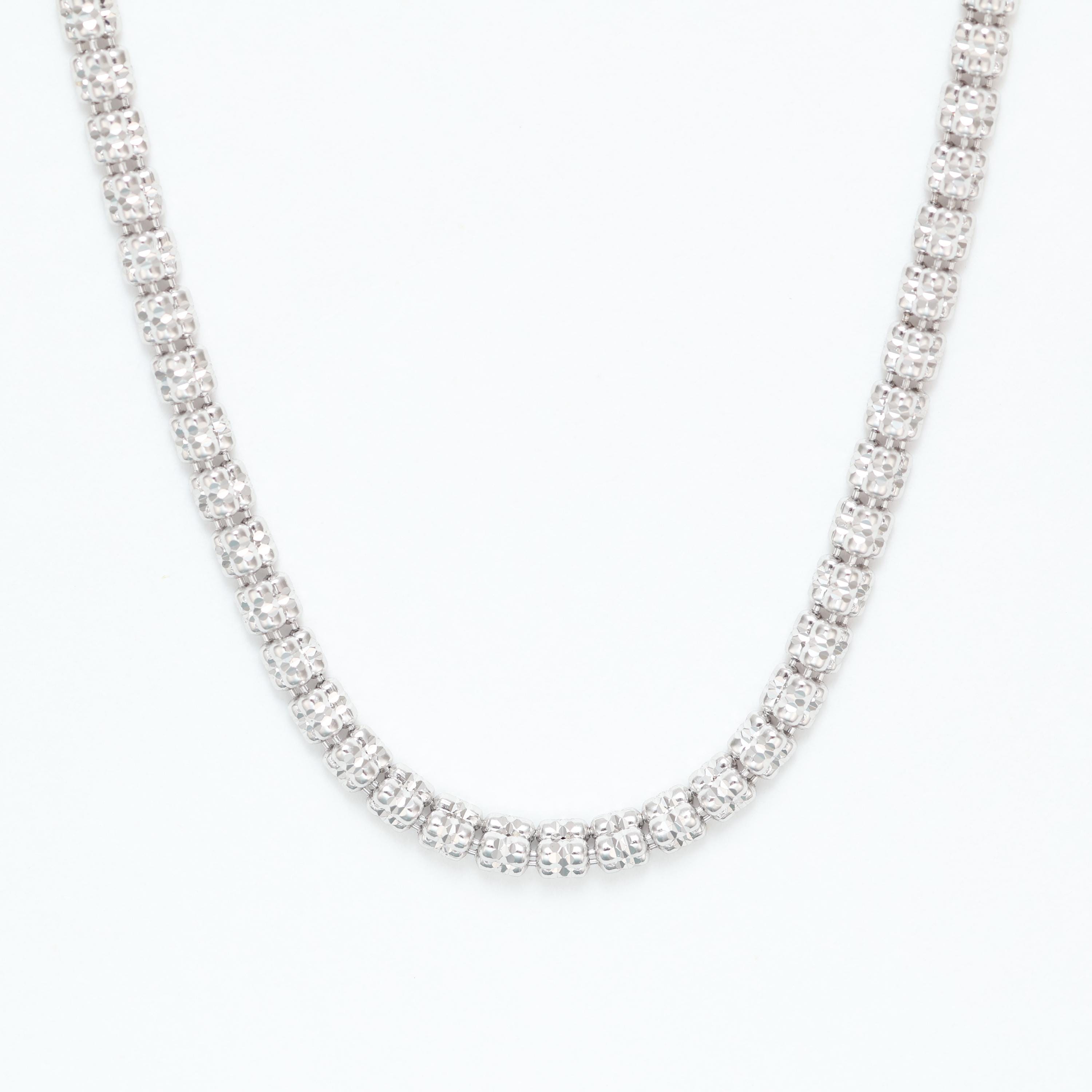 Italian Iced Out Link Chain, 925 Sterling Silver, Yellow Gold or