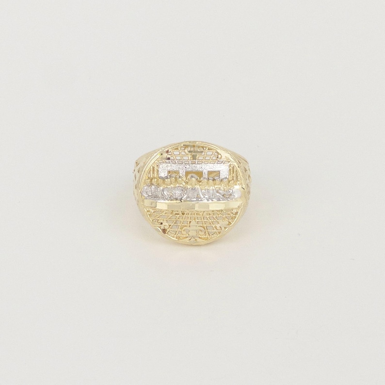 10K Last Supper Ring, Real Solid 10K Gold Ring, Jesus Ring, Christian Jewelry, Men's Gold Ring, Two Tone Gold Ring, Religious Gold Ring, Men's Round Ring, Faith Ring, Gold Christian Ring, Last Supper Jewelry, Religious Gift for Men, 10K Gold Men's Ring, Solid Gold Jesus Ring, Christian Statement Ring, Unique Gold Ring, Gold Ring for Men, Catholic Jewelry, 10K Solid Gold Ring, Spiritual Gold Ring, Christian Gift, Men's Religious Jewelry, Last Supper Gold Ring
