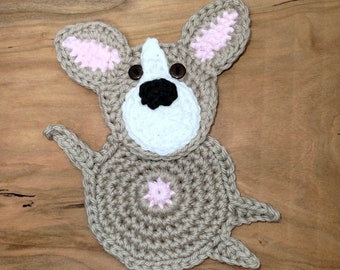 Chihuahua Rear, Dog Bottom, Puppy Behind, Chi Rear, Mug Rug, Crochet Coaster, Table Doggie Butt