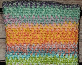 READY TO SHIP! Scrap Yarn Crochet Blanket, No Two Alike, Ooak