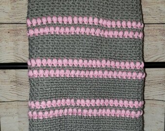 READY TO SHIP! Puffed Stripes Blanket, Crochet Blanket, Baby Blanket, Lap Blanket, Throw, Baby Shower Gift