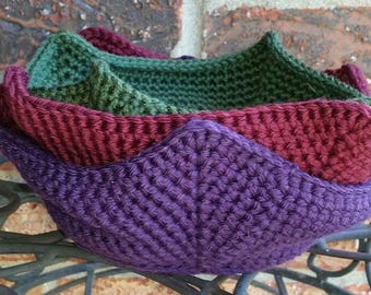 Crochet Bowl Covers, Microwaveable, Cotton Bowl Holders, Microwave Hot Pad, Pot Holder,