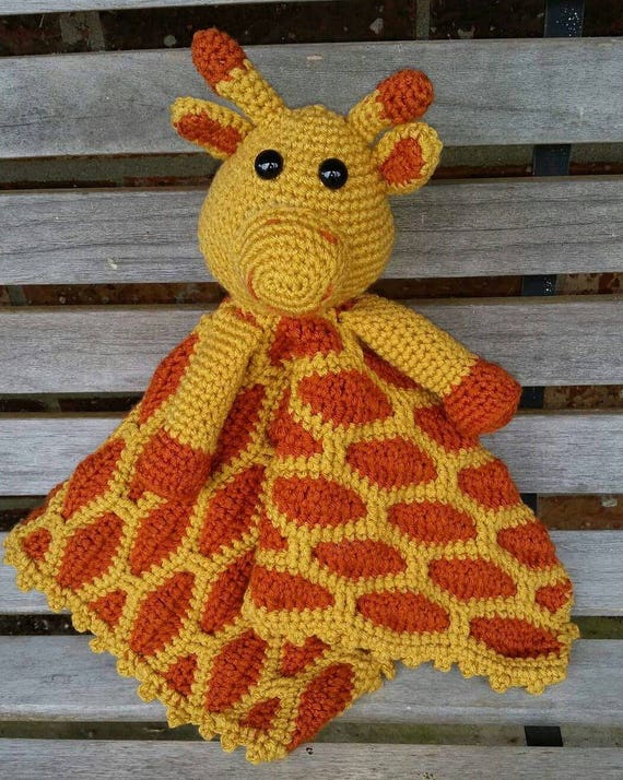 Giraffe Lovie Crochet Giraffe Security Blanket Baby Shower Etsy