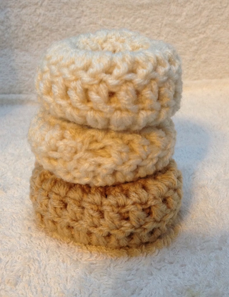 crochet sock bun in three sizes and many color options