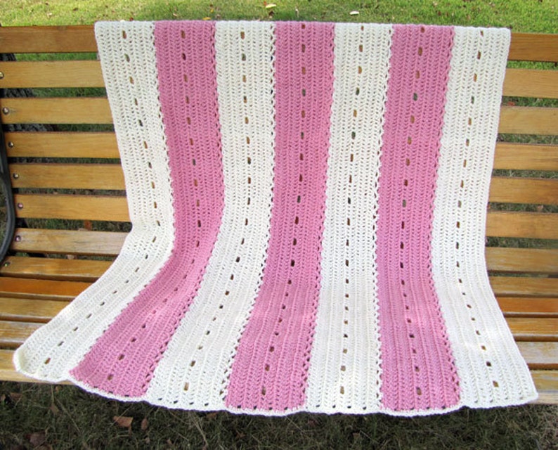 Baby Blanket Crochet Crib Blanket Striped Blanket Baby Etsy