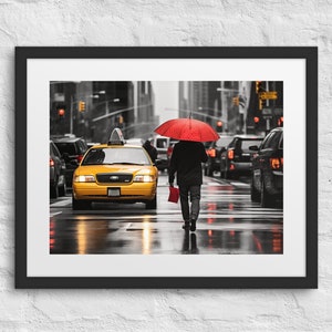 New York Taxi Wall Art – Framed NYC Yellow Cab Print