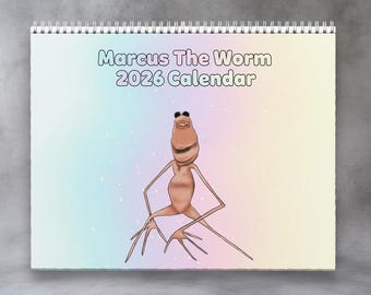 Calendario Da Parete 2026 Marcus The Worm – 35,5x29,2 Cm, Umorismo Meme, Regalo Divertente Per Giocatori E Fan Di Internet