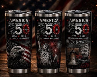 America 250 Anniversary Patriotic Leakproof Tumbler Stainless Steel American Flag Liberty Bell Cup Gift Military Veteran, Father's Day Gifts