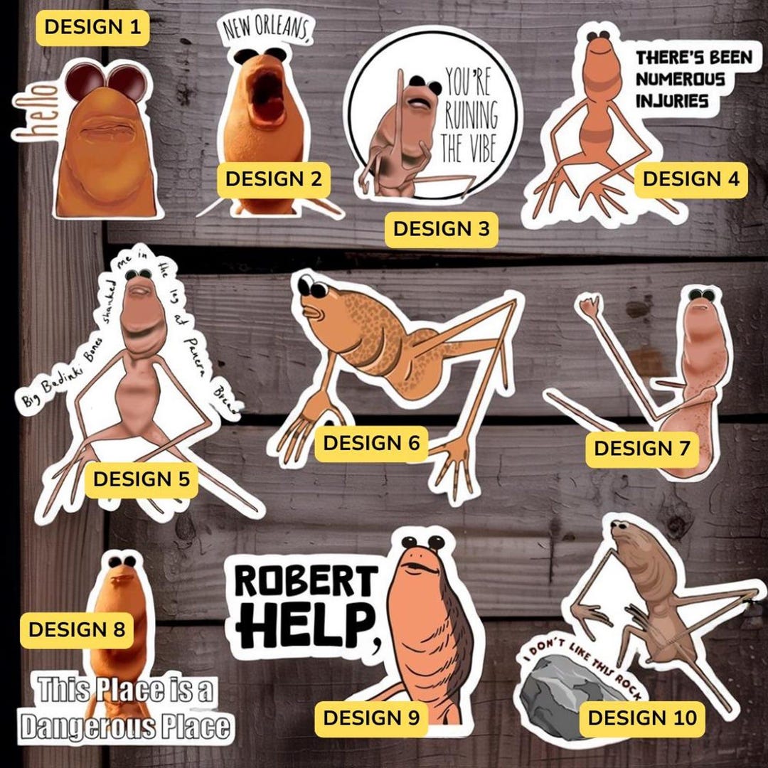 10pcs Marcus the Worm Meme Stickers Pack, Marcus the Worm Car Magnet ...