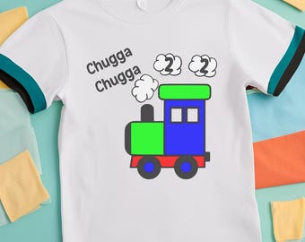 Train SVG | Camiseta Chugga Chugga Two Two | Camiseta 2º aniversário | Camiseta Choo Choo Two | Camiseta de aniversário