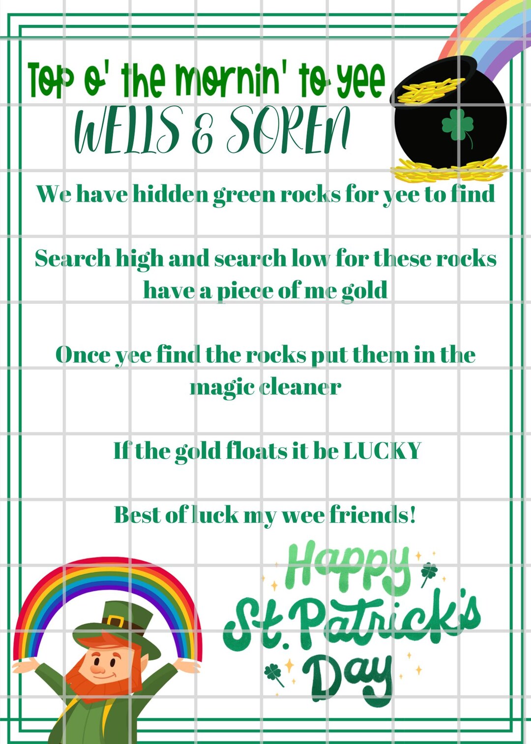 Leprechaun Note | Customizable on Canva | Leprechaun Letter | St ...