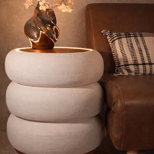 Modern Side Table with Integrated Ambient Lighting