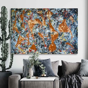 Obraz na płótnie Jacksona Pollocka – abstrakcyjna ekspresjonistyczna sztuka ścienna