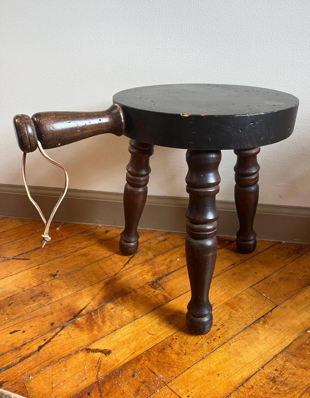 Vintage Wooden Milking Stool / Plant Stand / Small Wooden Stool, 3 Legs ...