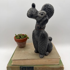 Vintage Black Poodle Figurine - Etsy