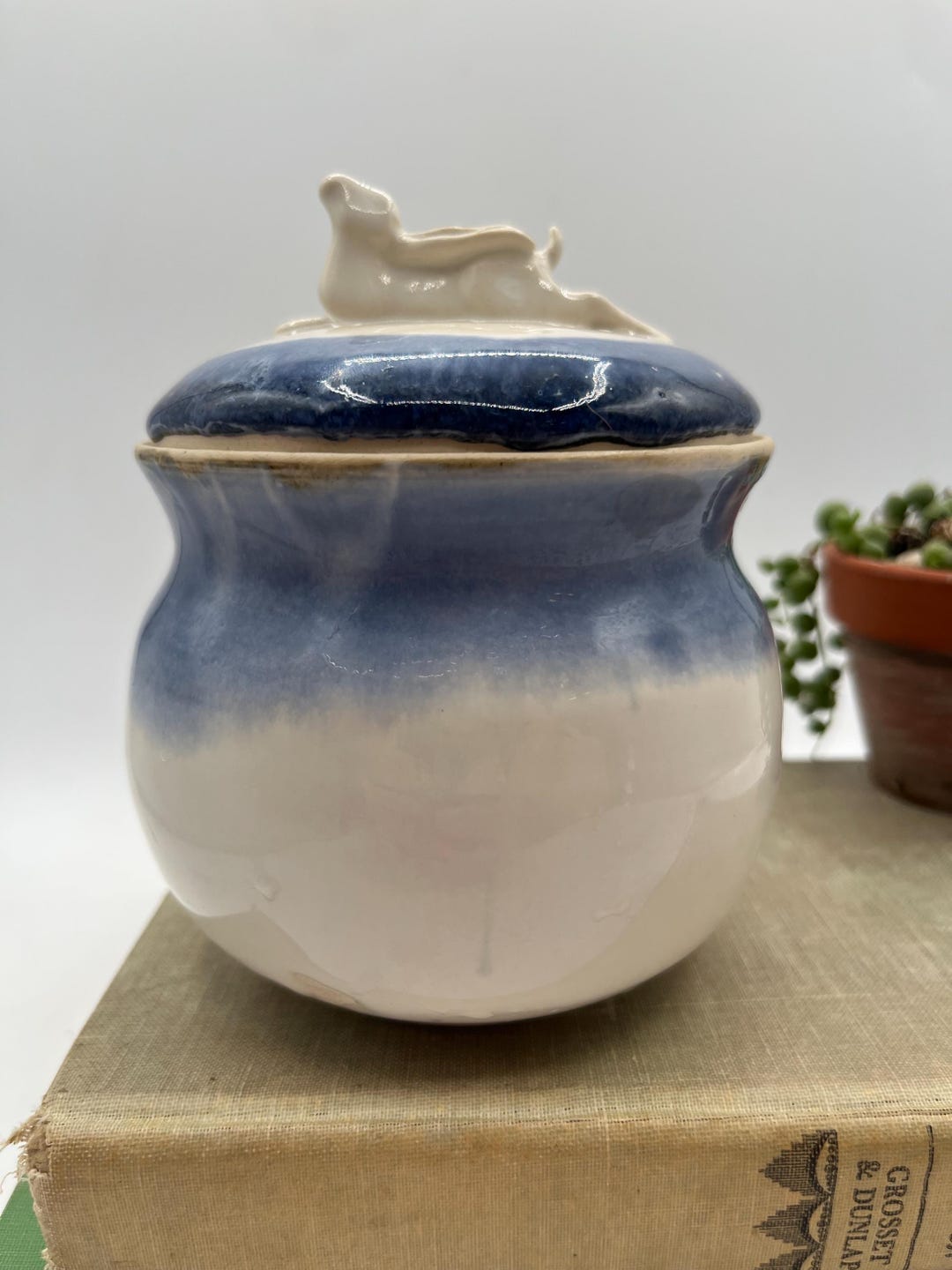 Studio Pottery Bunny Lidded Jar / Rabbit Pottery Jar W Lid / Canister ...
