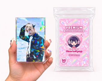 Holographic Kpop Photocard Sleeves | Sakura, Snow, Firework, Butterfly, Fragmen Thick Photocard Protecter | Acid-Free PVC, 50 Pack