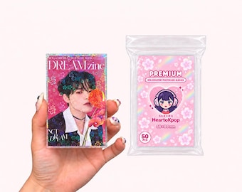 Holographic Kpop Photocard Sleeves | Sakura, Snow, Firework, Butterfly, Fragmen Thick Photocard Protecter | Acid-Free PVC, 50 Pack