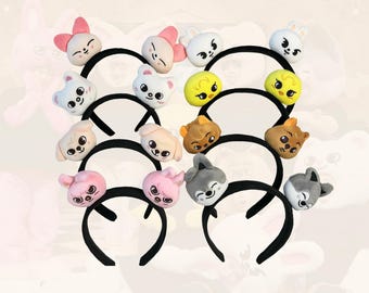 Skzooのぬいぐるみヘッドバンド、Straykids風ヘッドバンド、SKZ愛好家へのギフト