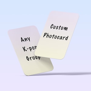 Tarjeta fotográfica personalizada de Kpop / Tarjeta fotográfica hecha por fans / Tarjeta fotográfica de Kpop / Merchandising de Kpop / Colección de Kpop / BTS Kpop / NCT-Dream Kpop / Ateez / Enhypen Kpop