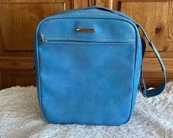 Vintage Samsonite Blue Tote Shoulder Carry-On Bag ~ Luggage