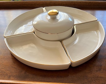 Vintage Brock of California Snack Dip Set ~ Plates Chip