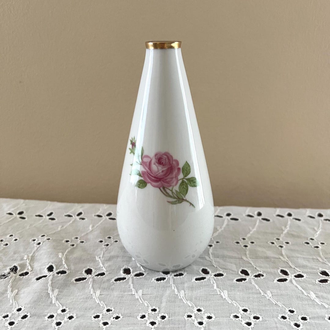 Vintage Bud Vase ~ Pink Rose Roses ~ German Germany - Etsy