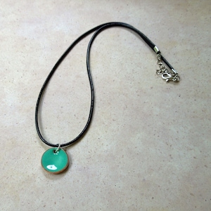 Enameled Copper Penny Pendant Necklace