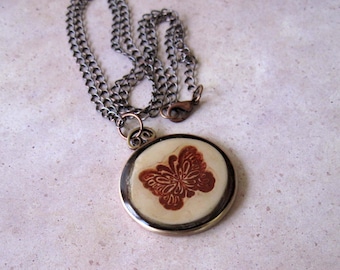Polymer Clay Resin Butterfly Pendant Necklace