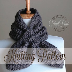 KNITTING PATTERN - Stay Put Scarf II - Pull Through Keyhole Scarf Instant Download