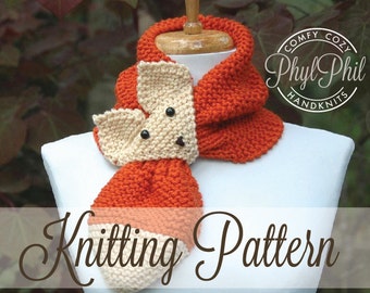 KNITTING PATTERN - Fox Scarf - PDF Pattern Intermediate