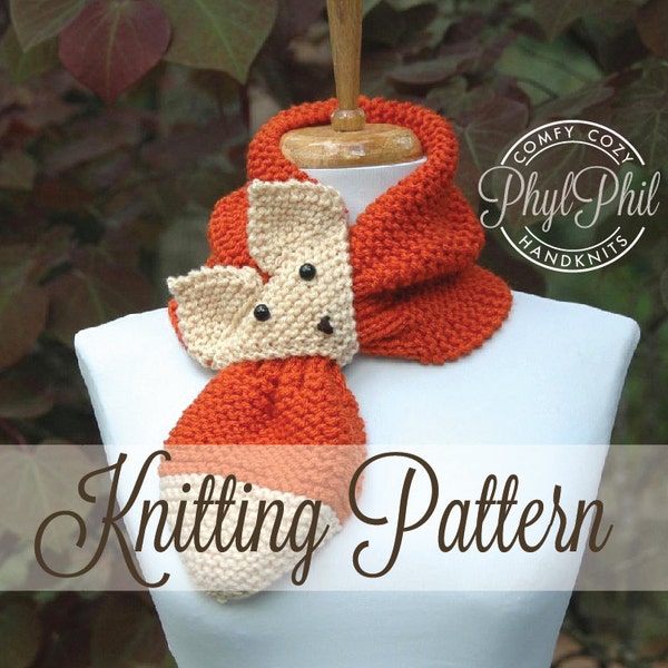 KNITTING PATTERN - Fox Scarf - PDF Pattern Intermediate